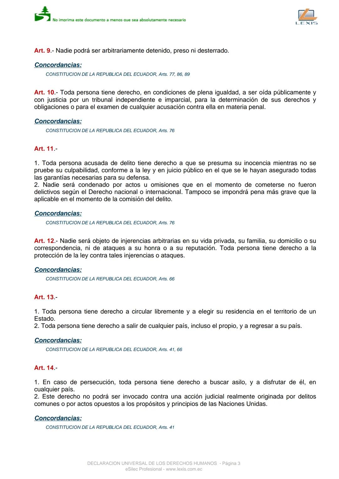 No imorima este documento a menos que sea absolutamente necesario
DECLARACION UNIVERSAL DE LOS DERECHOS
Convenio 0
HUMANOS
Registro Auténti
