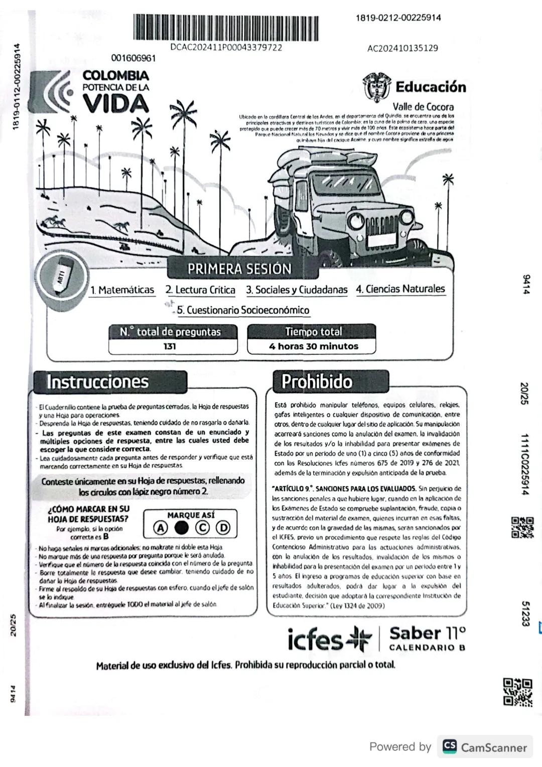 # 1819-0212-00225914
DCAC202411P00043379722
001606961
COLOMBIA
POTENCIA DE LA
VIDA
PRIMERA SESIÓN
1. Matemáticas 2. Lectura Crítica 3.