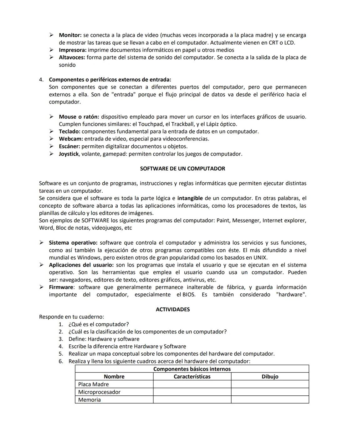 # EL COMPUTADOR
Un computador es un dispositivo electrónico compuesto básicamente de procesador, memoria y
dispositivos de entrada/salida.