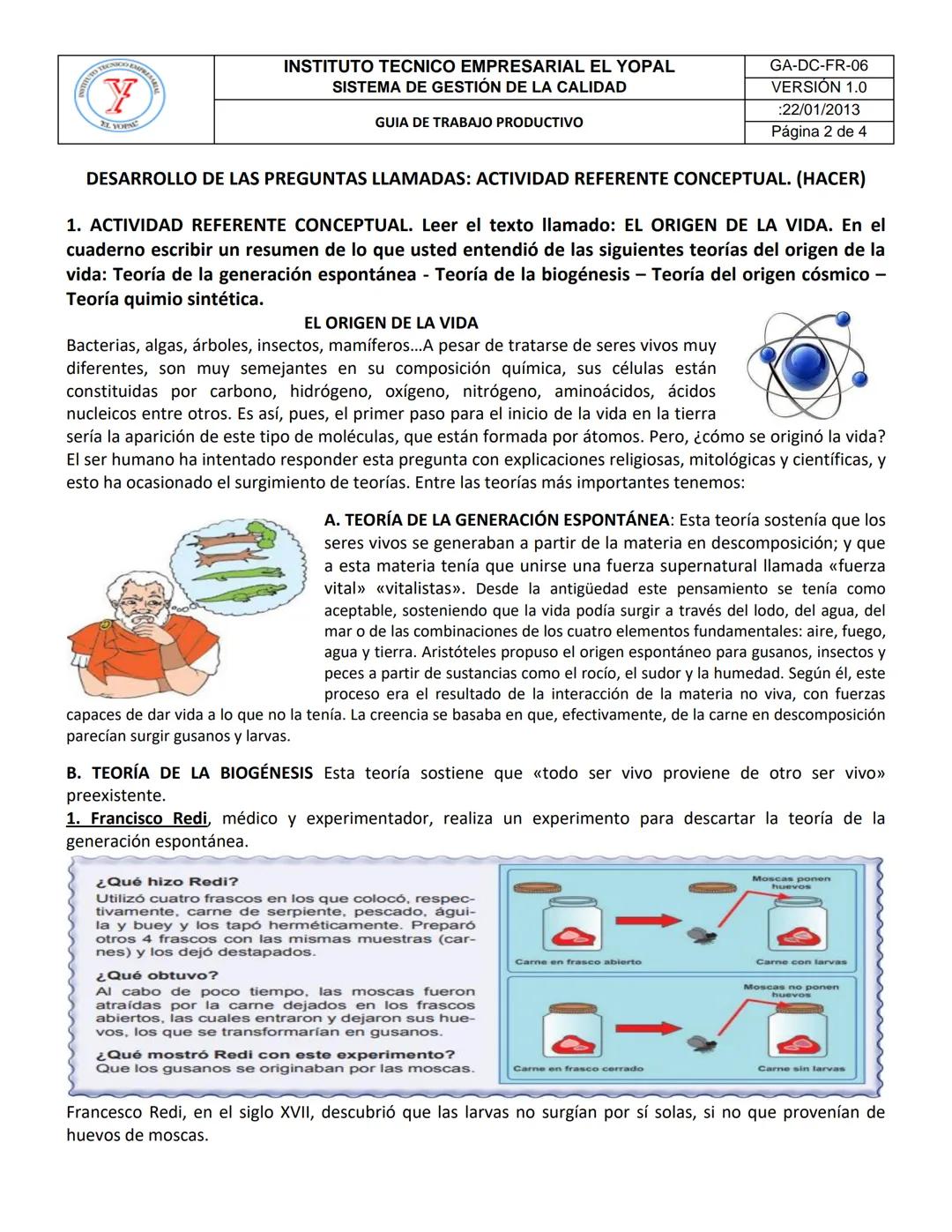 # INSTITUTO TECNICO EMPRESARIAL EL YOPAL
## SISTEMA DE GESTIÓN DE LA CALIDAD
### GUIA DE TRABAJO PRODUCTIVO
GA-DC-FR-06
VERSIÓN 1.0
:22/01/