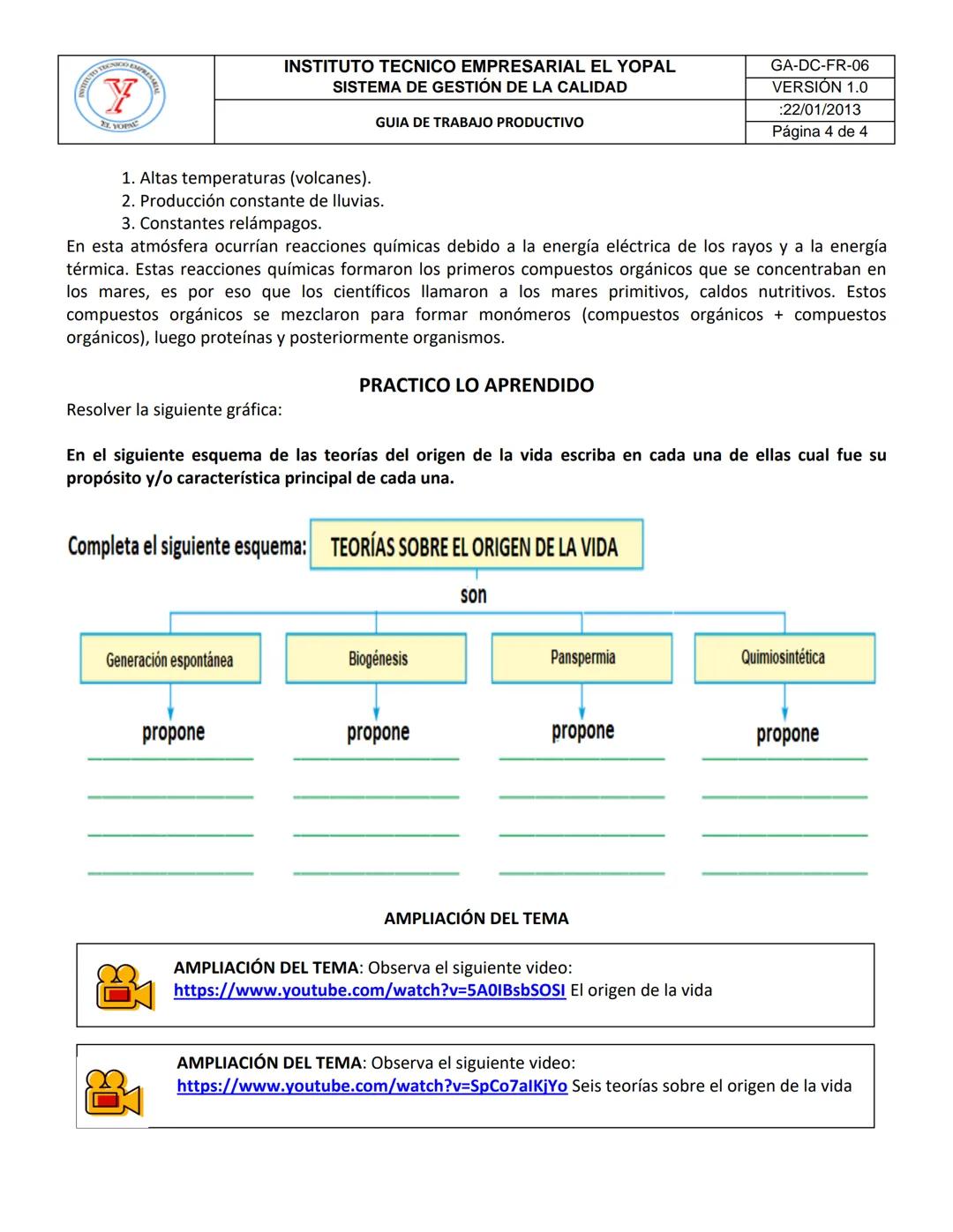 # INSTITUTO TECNICO EMPRESARIAL EL YOPAL
## SISTEMA DE GESTIÓN DE LA CALIDAD
### GUIA DE TRABAJO PRODUCTIVO
GA-DC-FR-06
VERSIÓN 1.0
:22/01/