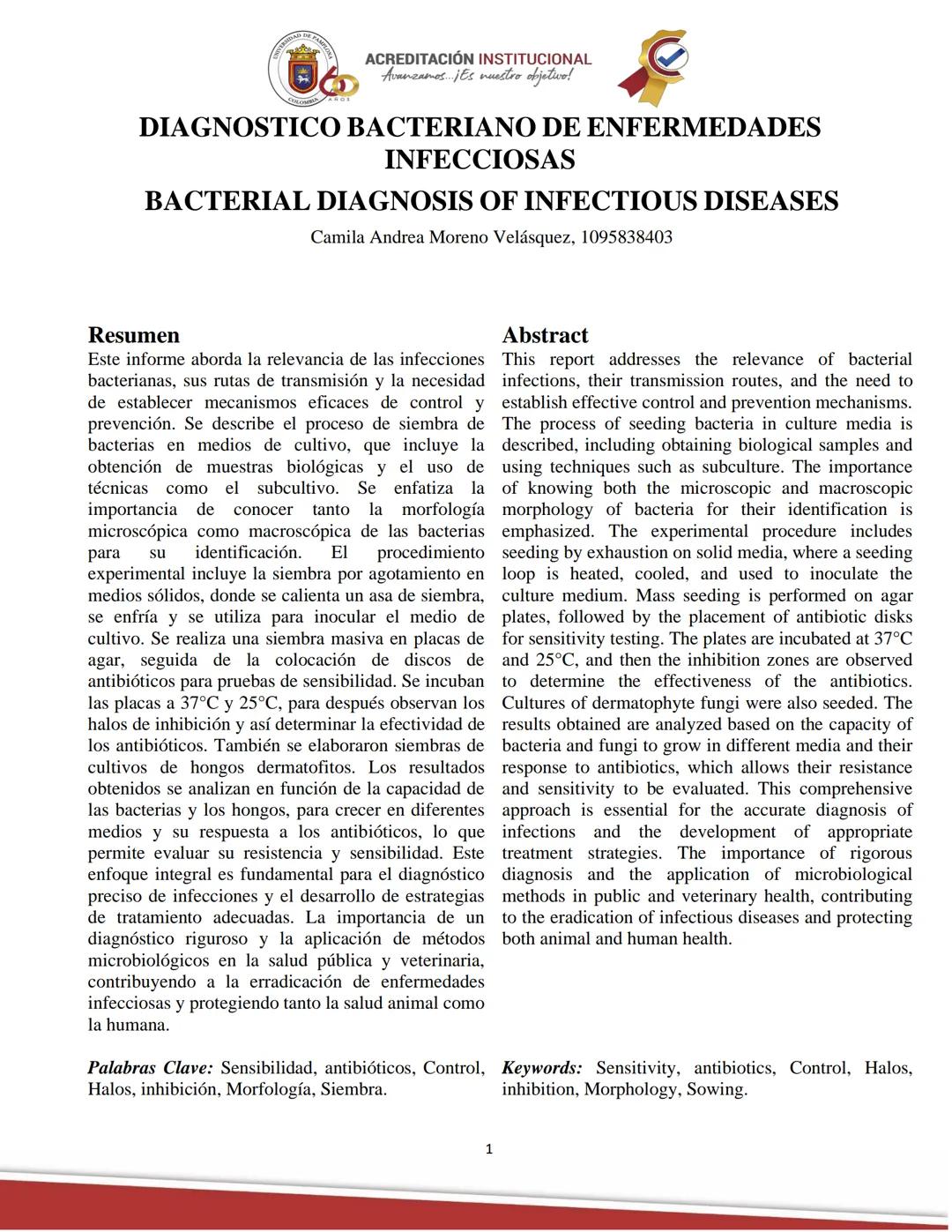 ACREDITACIÓN INSTITUCIONAL
Avanzamos... ¡Es nuestro objetivo!
Universidad De Pamplona
Facultad de Ciencias Agrarias
Departamento de Medicin