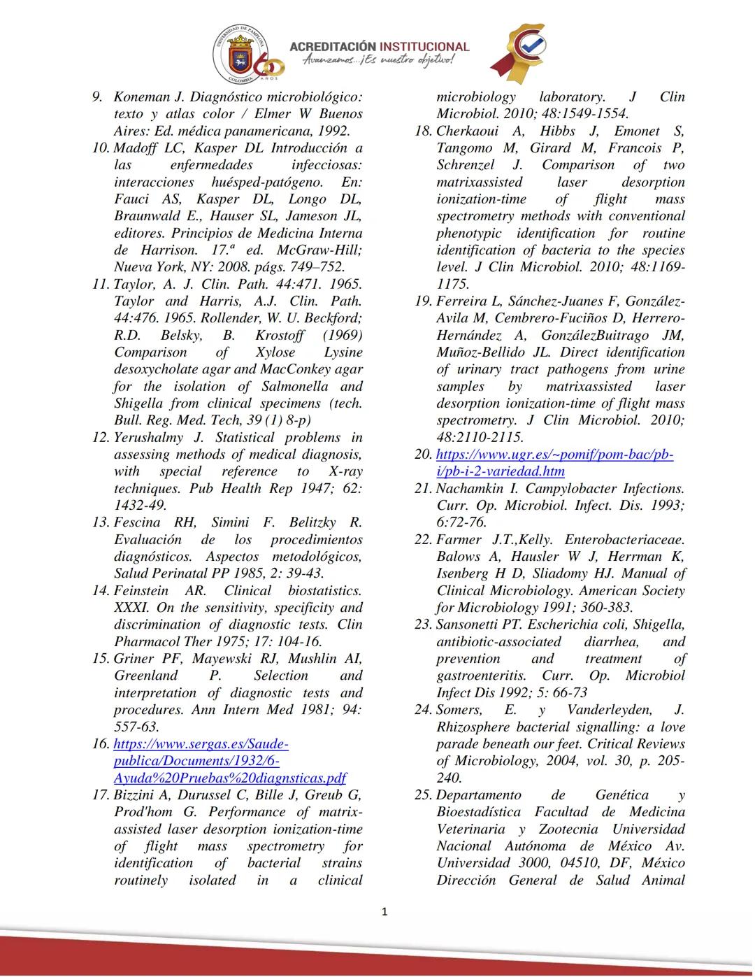 ACREDITACIÓN INSTITUCIONAL
Avanzamos... ¡Es nuestro objetivo!
Universidad De Pamplona
Facultad de Ciencias Agrarias
Departamento de Medicin
