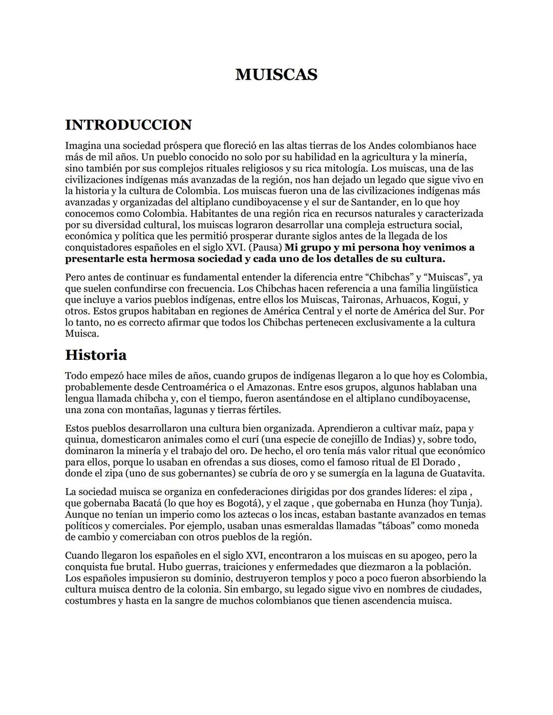 Exposición de Muisca