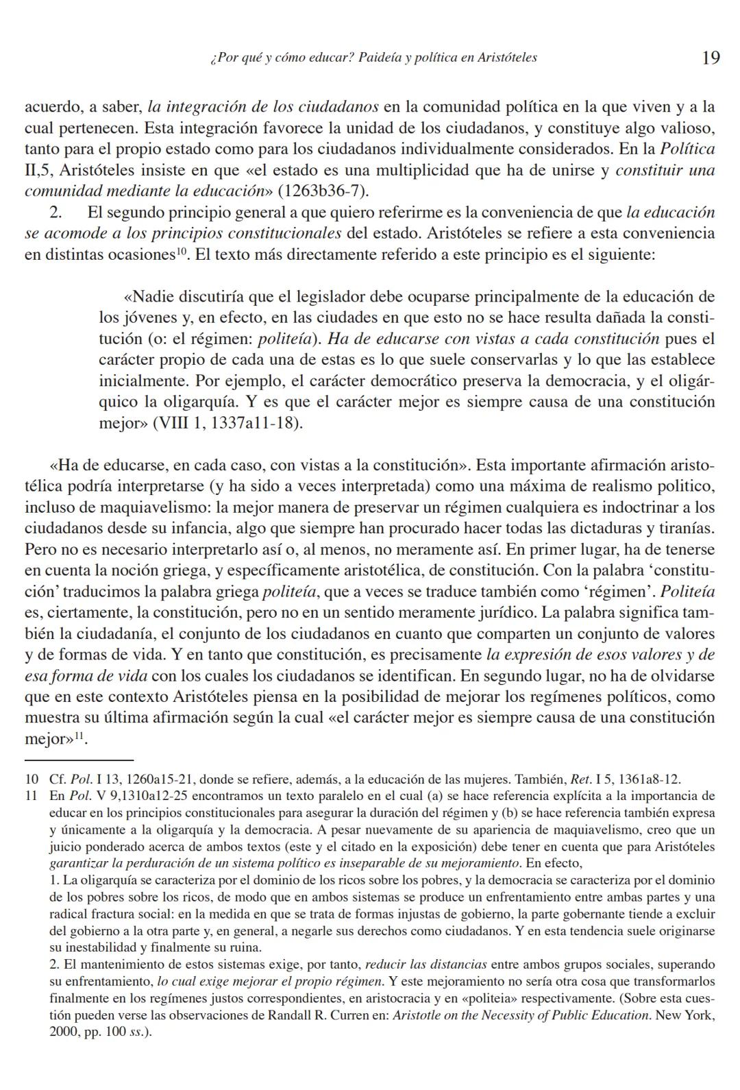 # LA PAIDEÍA GRIEGA # Δαίμων. Revista de Filosofía, nº 30, 2003, 9-21
# ¿Por qué y cómo educar? Paideía y política en Aristóteles
TOMÁS C