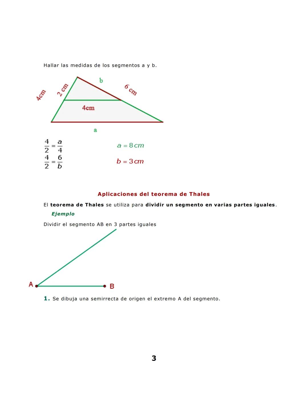 http://www.vitutor.com/geo/eso/ss 1.html
Teorema de Thales
Si dos rectas cualesquiera se cortan por varias rectas paralelas, los segmentos