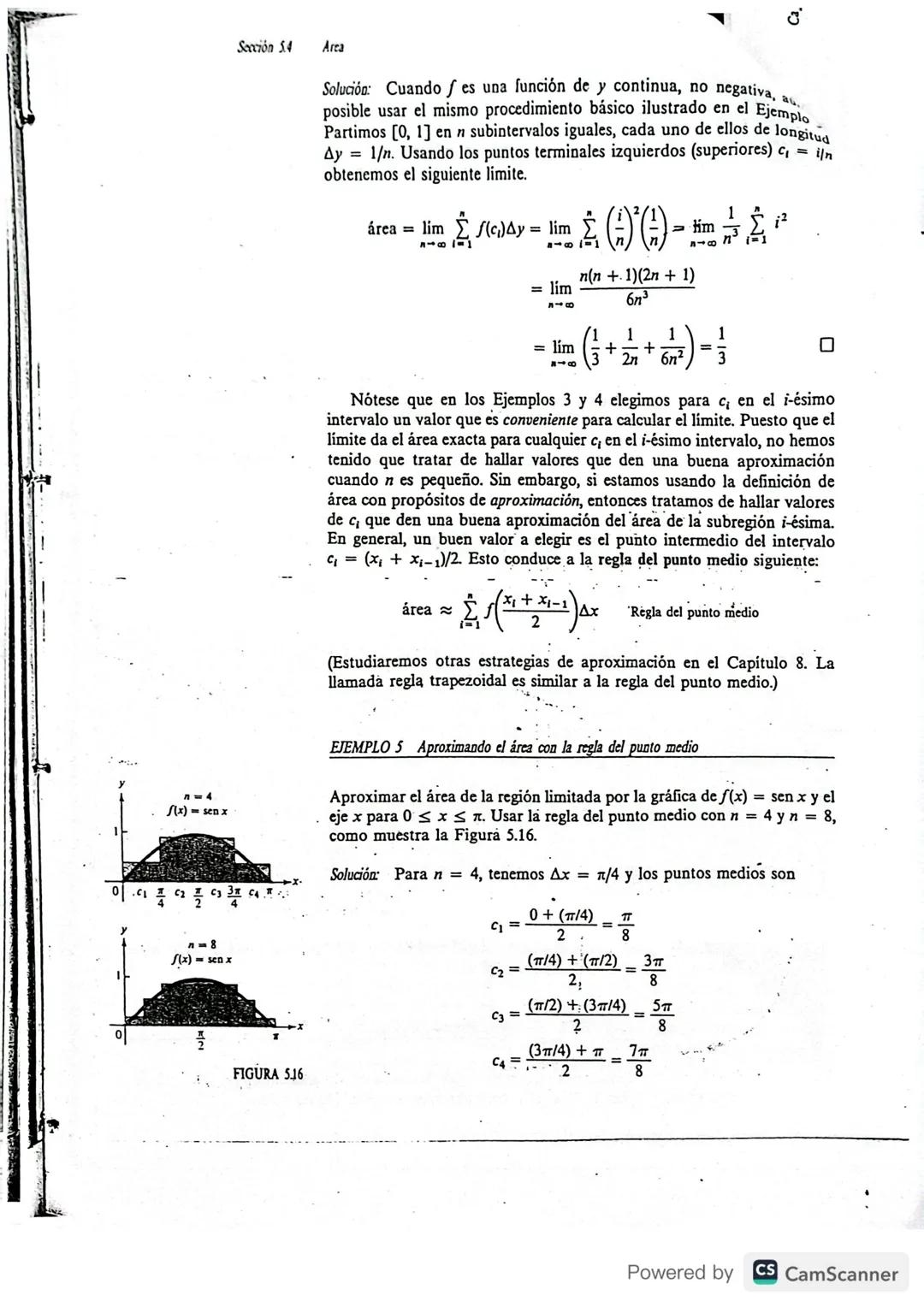--- OCR Start ---
Sección 53
Notación sigma y el limite de una secuencia
La suma de n términos \{a_{1},a_{2},a_{3},...,a_{n}\} se denota por