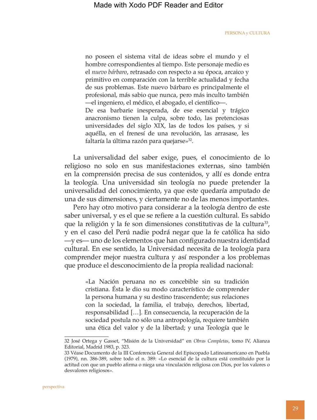 Made with Xodo PDF Reader and Editor
Persona y Cultura, Universidad Católica San Pablo, número 16, pp. 11-31
EL LUGAR DE LA TEOLOGÍA
EN LA U