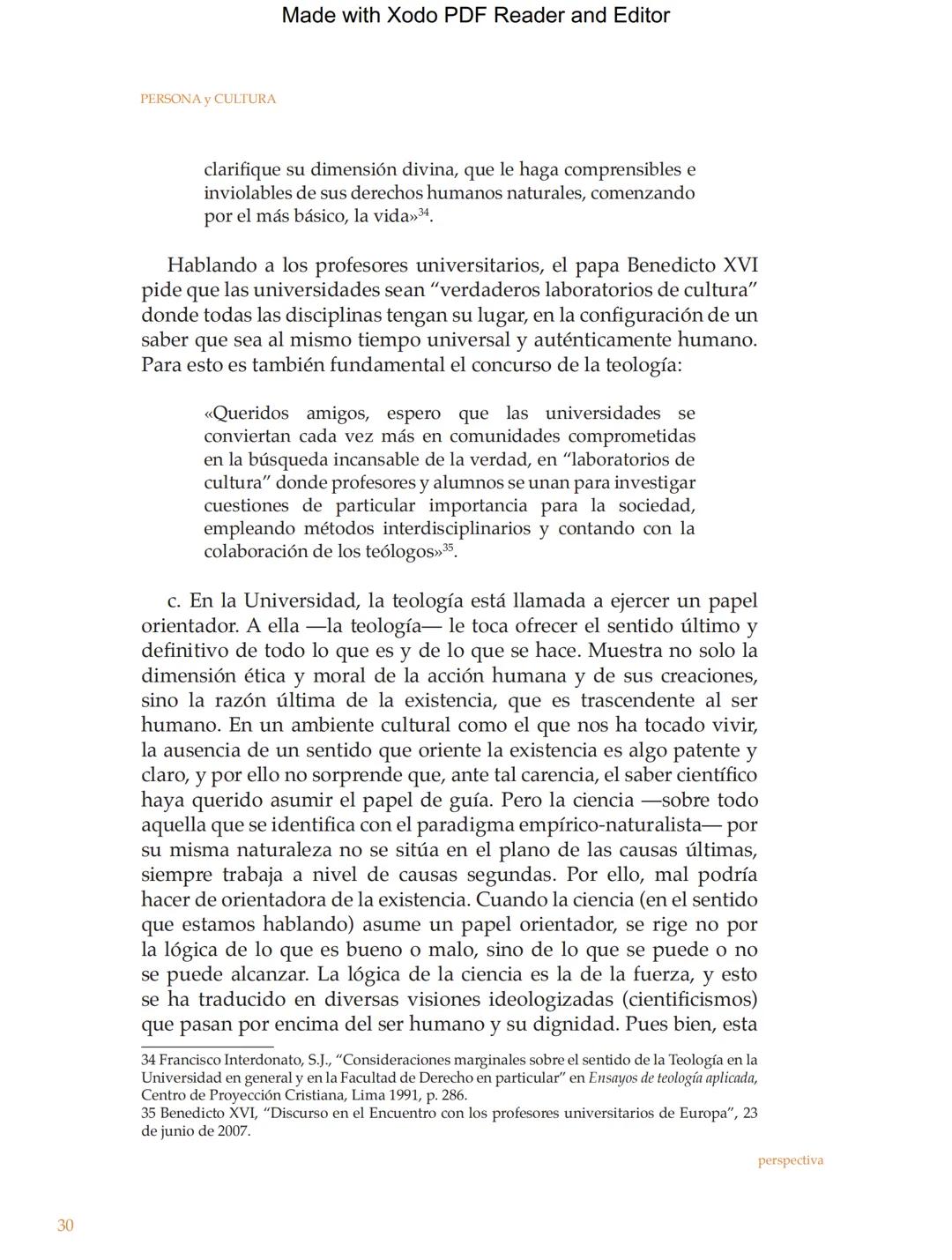 Made with Xodo PDF Reader and Editor
Persona y Cultura, Universidad Católica San Pablo, número 16, pp. 11-31
EL LUGAR DE LA TEOLOGÍA
EN LA U