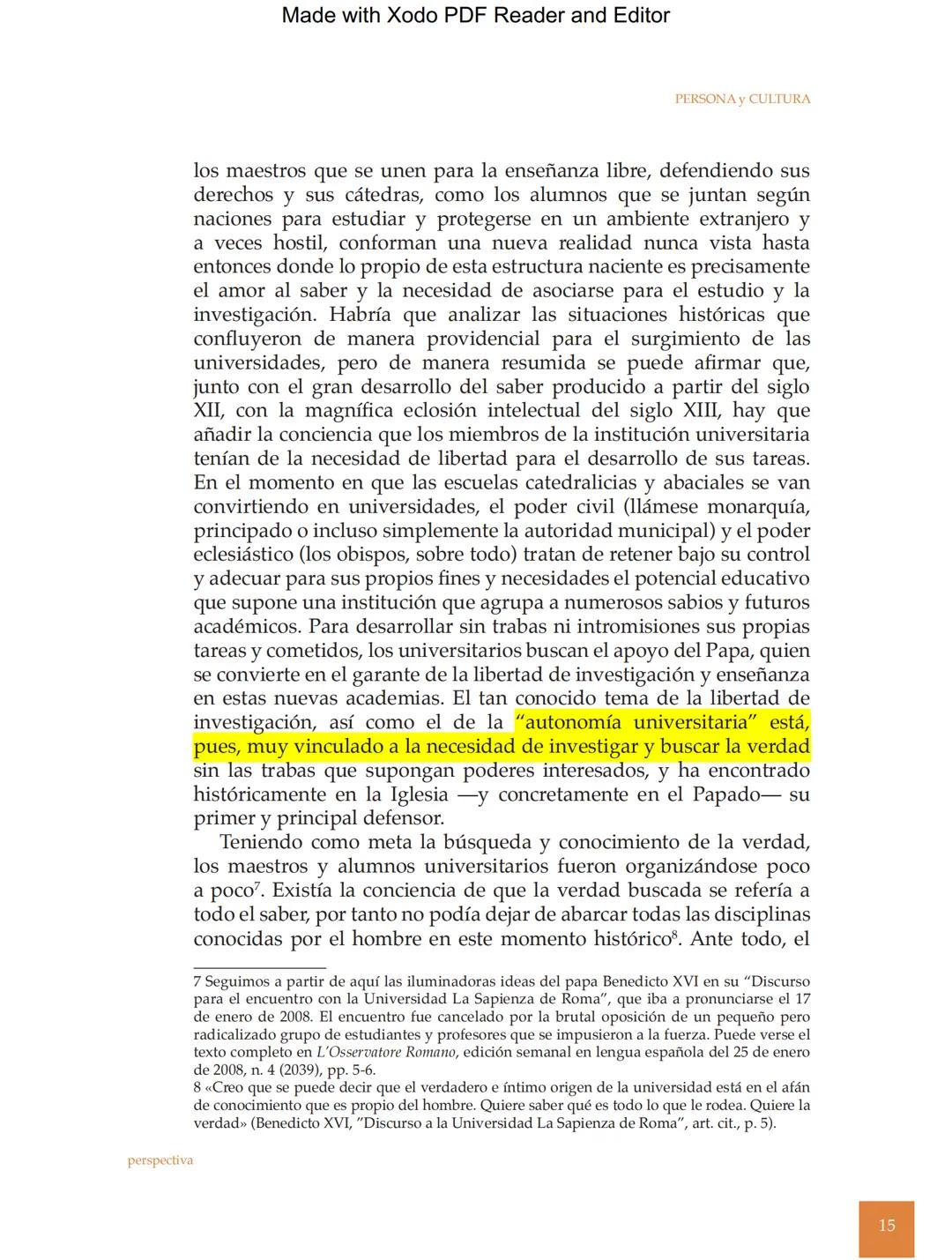 Made with Xodo PDF Reader and Editor
Persona y Cultura, Universidad Católica San Pablo, número 16, pp. 11-31
EL LUGAR DE LA TEOLOGÍA
EN LA U