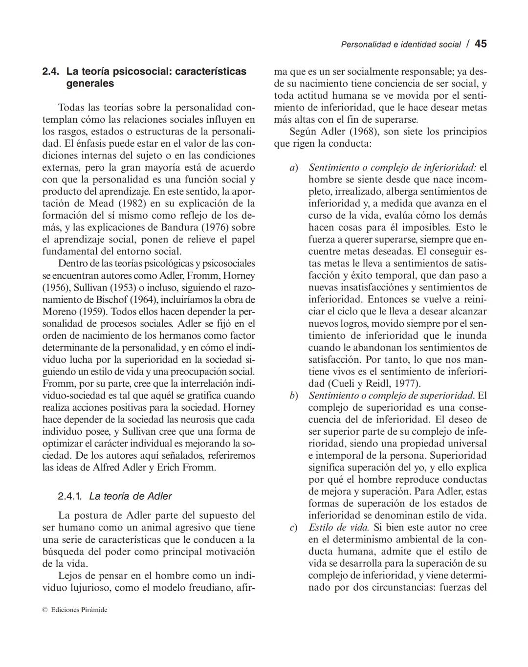 Personalidad e identidad social
MANUEL MARÍN SÁNCHEZ
LUCIA SELL TRUJILLO
1. Introducción.
2. El concepto de personalidad.
3. La identidad