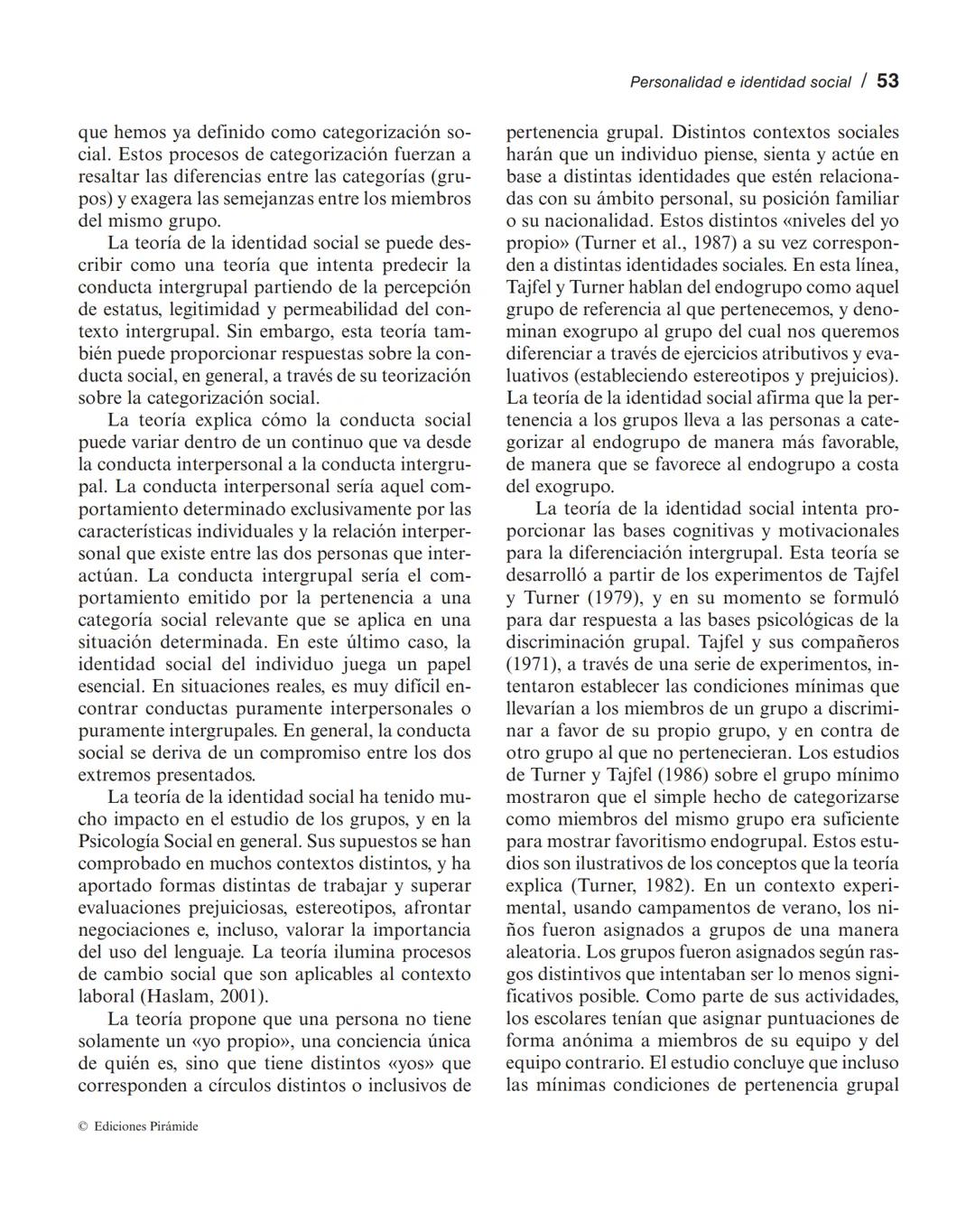 Personalidad e identidad social
MANUEL MARÍN SÁNCHEZ
LUCIA SELL TRUJILLO
1. Introducción.
2. El concepto de personalidad.
3. La identidad