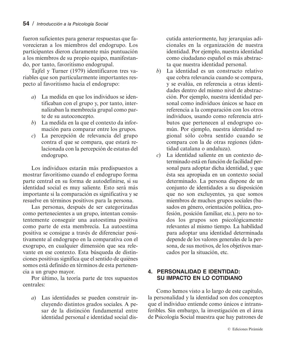 Personalidad e identidad social
MANUEL MARÍN SÁNCHEZ
LUCIA SELL TRUJILLO
1. Introducción.
2. El concepto de personalidad.
3. La identidad