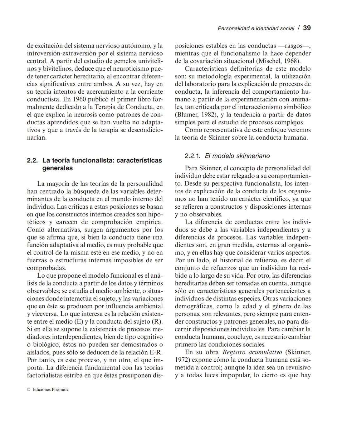 Personalidad e identidad social
MANUEL MARÍN SÁNCHEZ
LUCIA SELL TRUJILLO
1. Introducción.
2. El concepto de personalidad.
3. La identidad