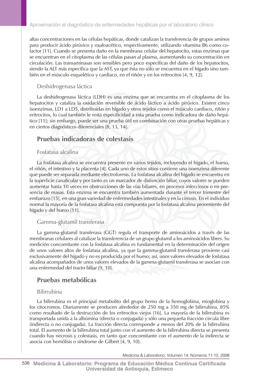 Química clínica
Aproximación al diagnóstico de enfermedades
hepáticas por el laboratorio clínico
Eduardo Fernández Daza¹, Eduardo Fernández