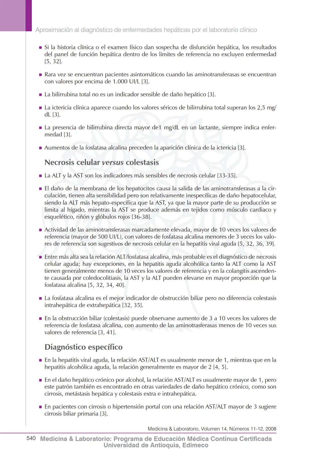 Química clínica
Aproximación al diagnóstico de enfermedades
hepáticas por el laboratorio clínico
Eduardo Fernández Daza¹, Eduardo Fernández