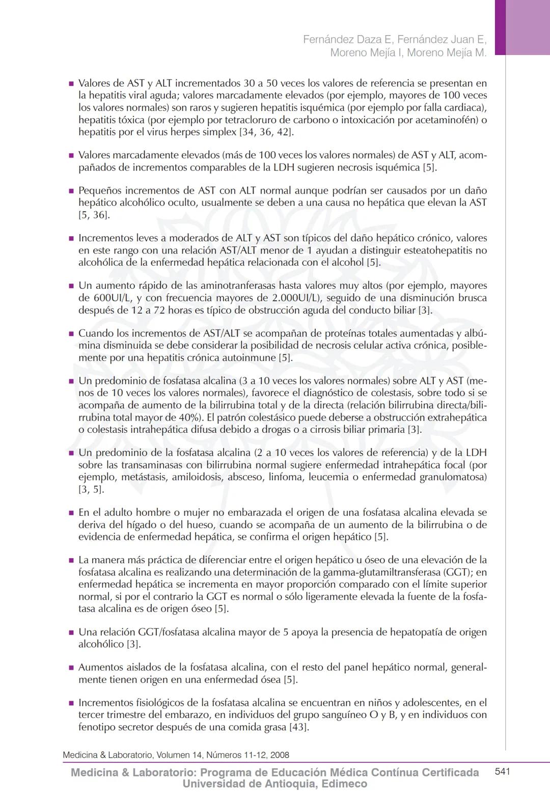 Química clínica
Aproximación al diagnóstico de enfermedades
hepáticas por el laboratorio clínico
Eduardo Fernández Daza¹, Eduardo Fernández