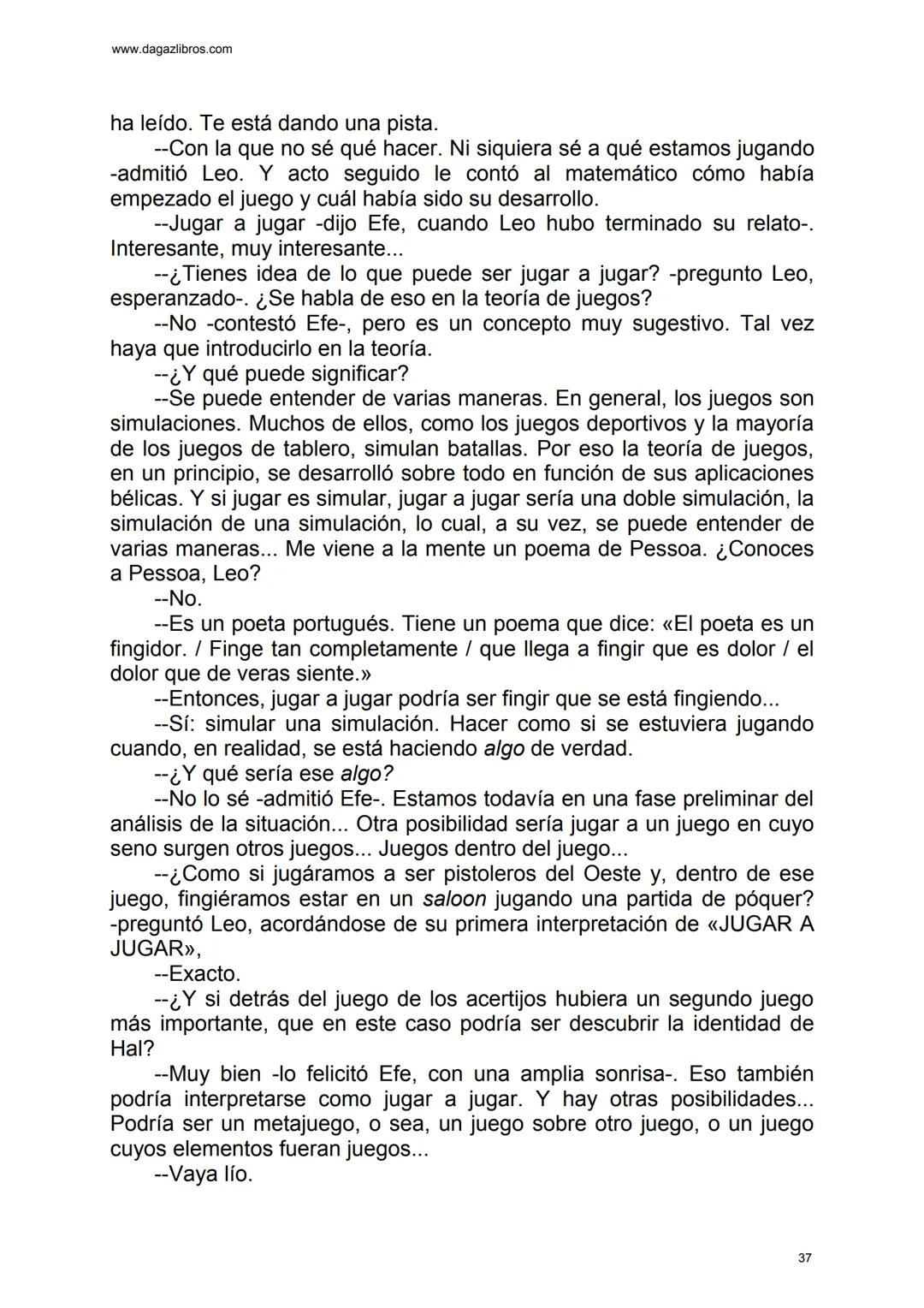 # EL GRAN JUEGO
Carlo Frabetti www.dagazlibros.com
1
Jugar a jugar
Todo empezó con un error al teclear, o más bien un despiste. Leo
habí