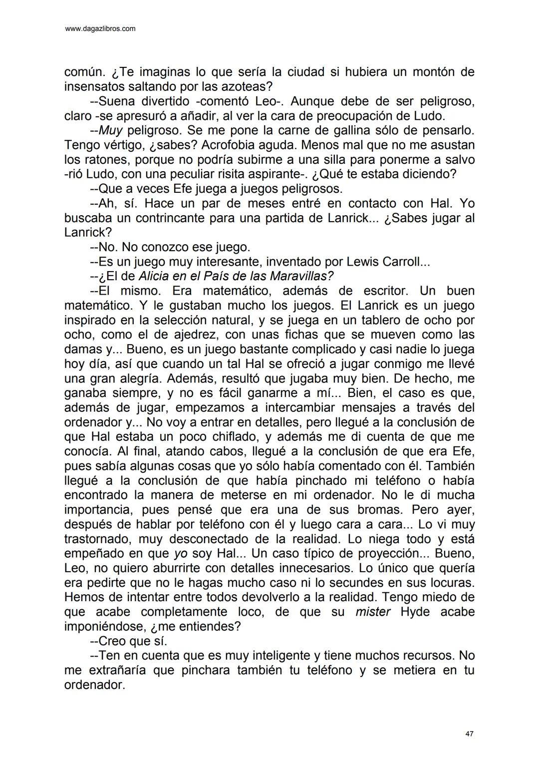 # EL GRAN JUEGO
Carlo Frabetti www.dagazlibros.com
1
Jugar a jugar
Todo empezó con un error al teclear, o más bien un despiste. Leo
habí