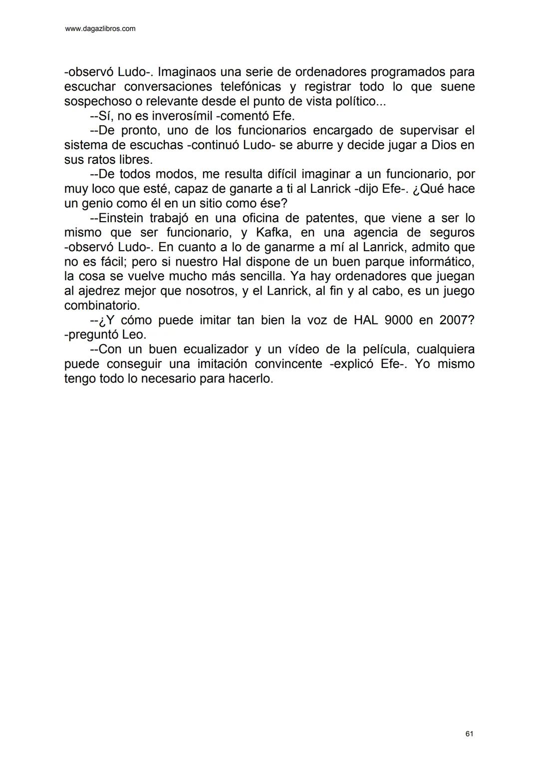 # EL GRAN JUEGO
Carlo Frabetti www.dagazlibros.com
1
Jugar a jugar
Todo empezó con un error al teclear, o más bien un despiste. Leo
habí
