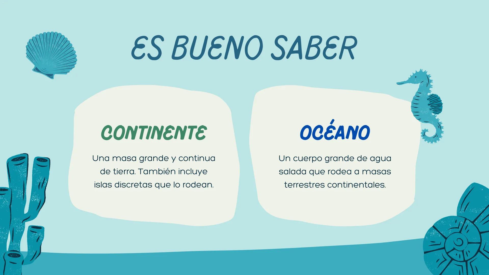 # OCÉANOS Y
# CONTINENTES
Universidad de la Salle
Didáctica del Español como Lengua Materna --- OCR Start ---
CONTENIDOS
CONCEPTUALES
GUÍA