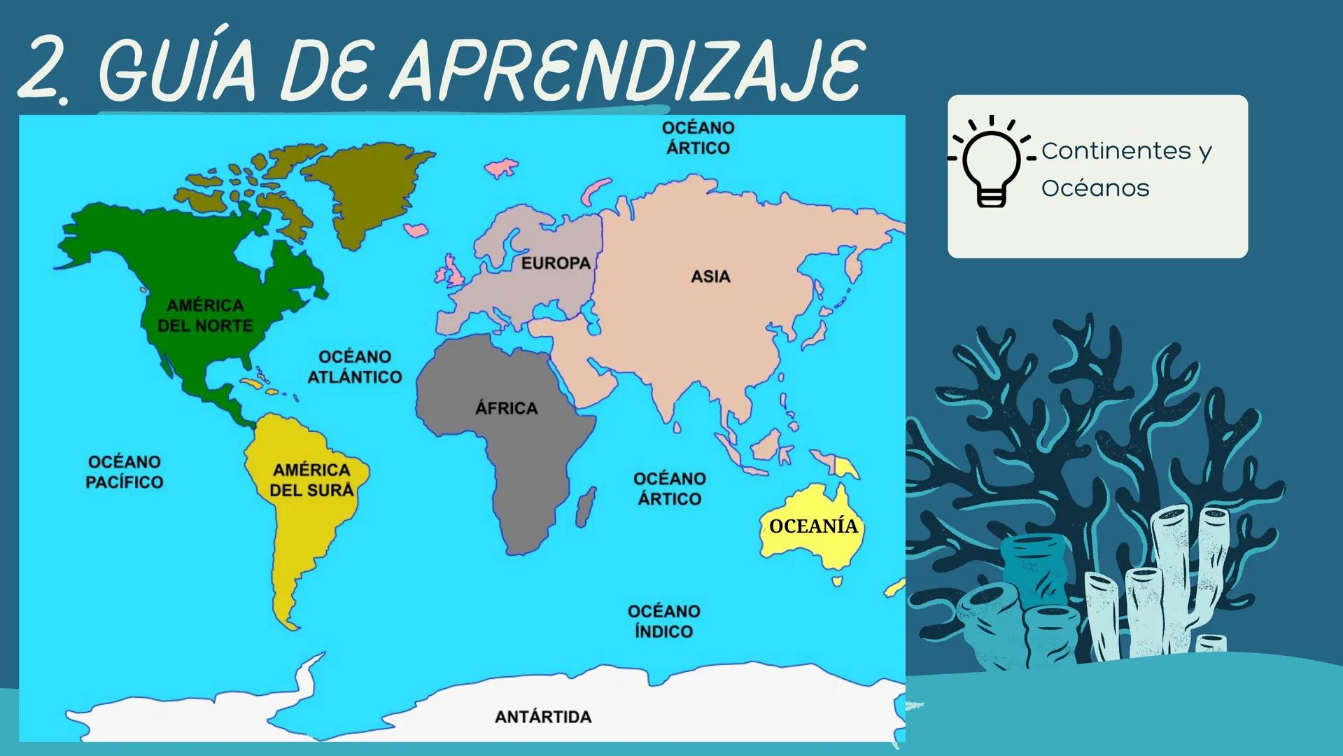 # OCÉANOS Y
# CONTINENTES
Universidad de la Salle
Didáctica del Español como Lengua Materna --- OCR Start ---
CONTENIDOS
CONCEPTUALES
GUÍA