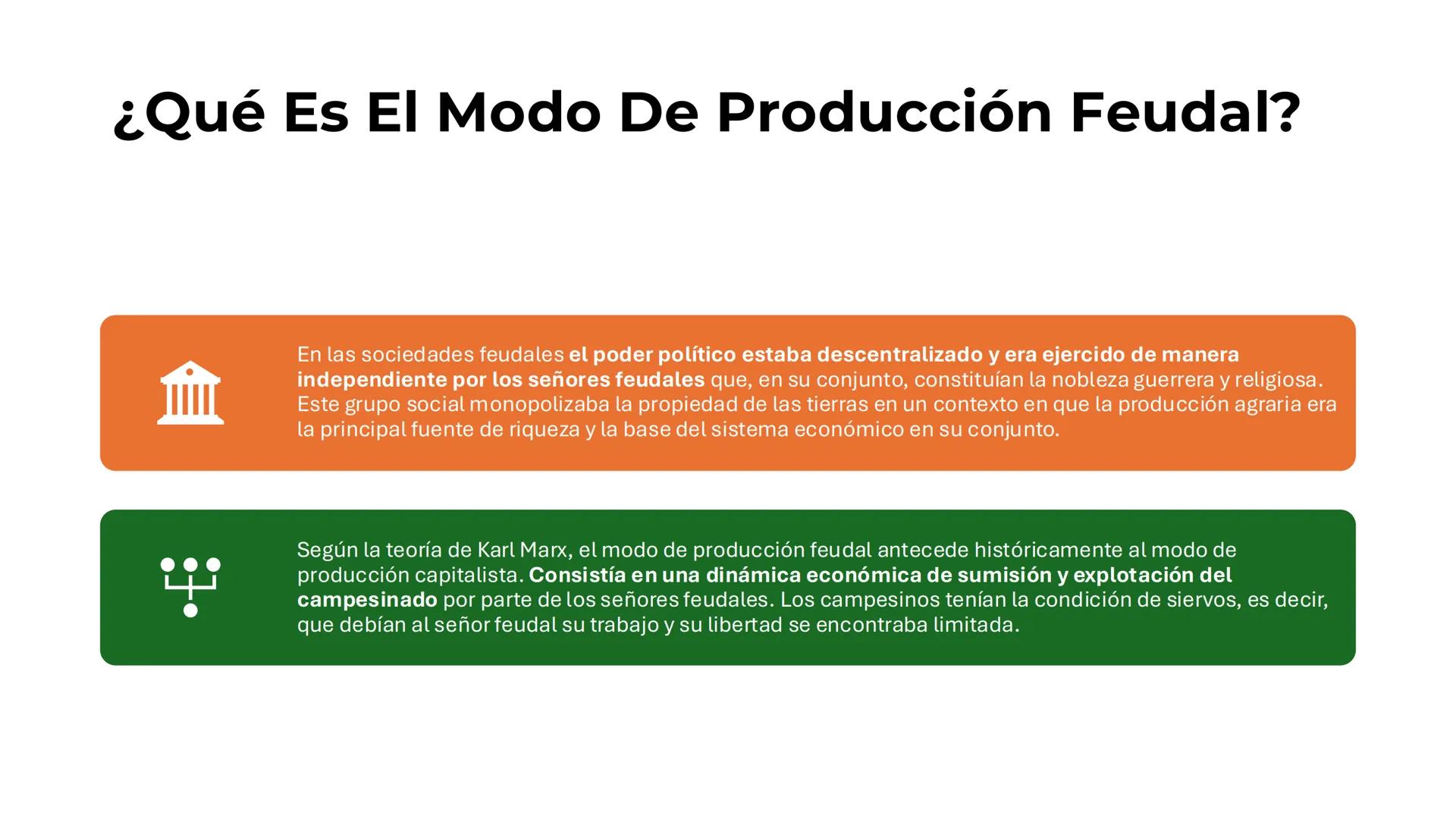 # Modos de producción
• Los modos de producción son las diferentes maneras en que se
organiza la actividad económica en una sociedad partic