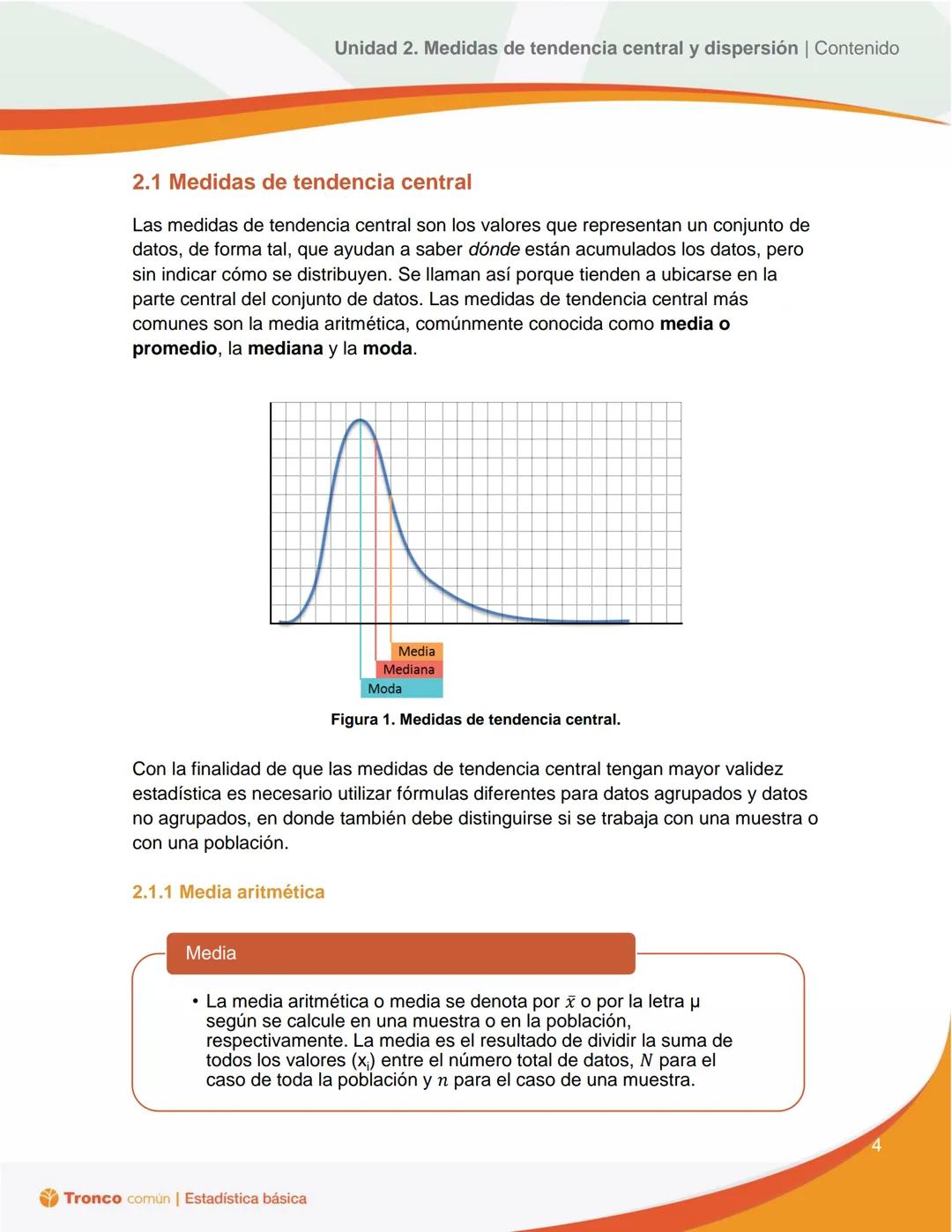 # Estadística
básica
# EDUCACIÓN
SECRETARÍA DE EDUCACIÓN PÚBLICA
# Tronco
Común
# Unidad 2. Medidas de
tendencia central y
dispersión
Con