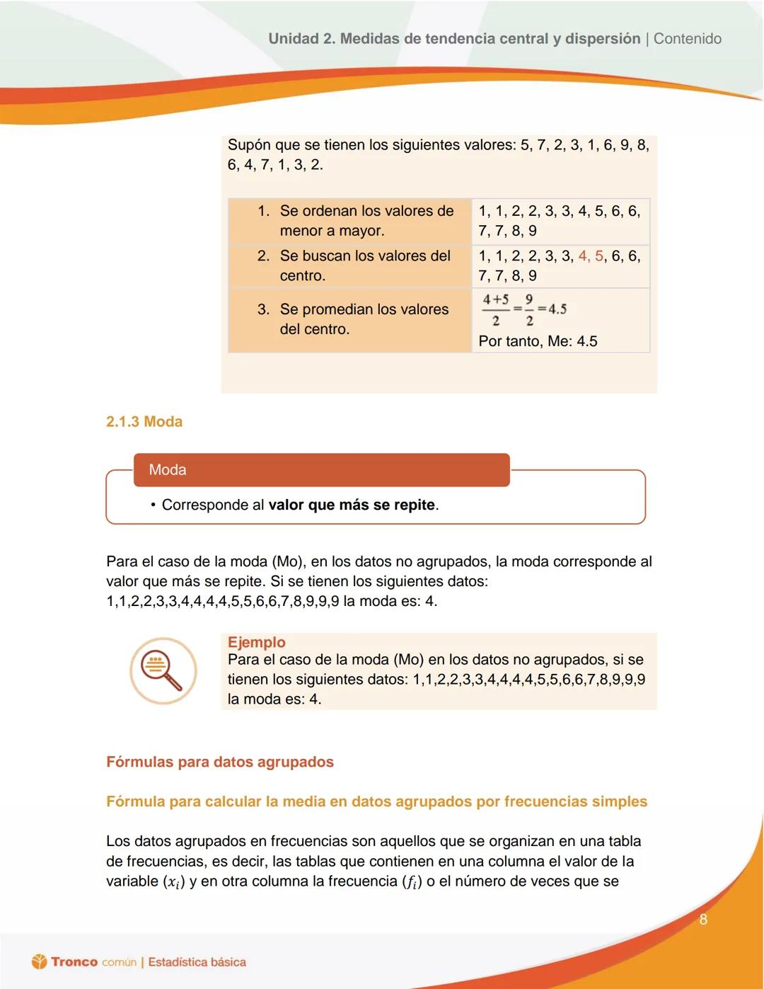 # Estadística
básica
# EDUCACIÓN
SECRETARÍA DE EDUCACIÓN PÚBLICA
# Tronco
Común
# Unidad 2. Medidas de
tendencia central y
dispersión
Con