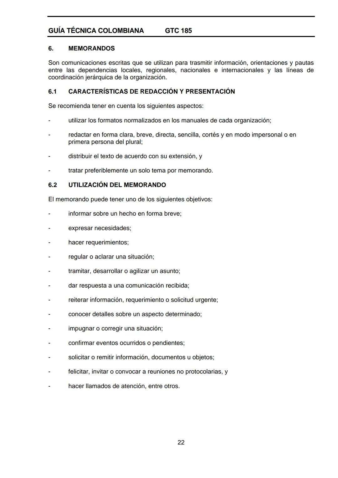 --- OCR Start ---
GUÍA TÉCNICA
GTC
COLOMBIANA
185
2009-09-30
DOCUMENTACIÓN ORGANIZACIONAL
E:
ORGANIZATIONAL DOUMENTATION
ICONTEC
CORRESPONDE