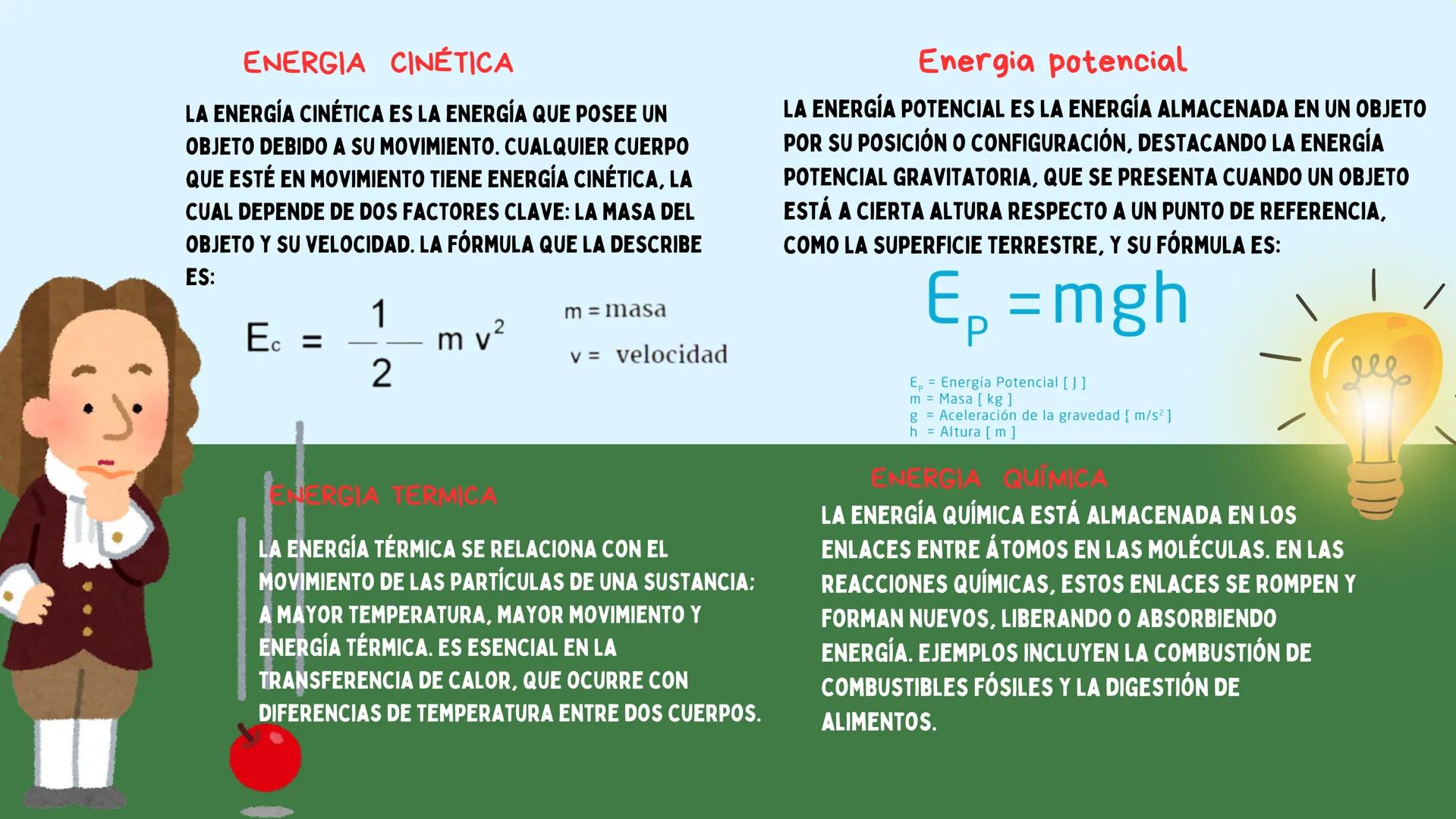 # TIPOS DE
ENERGIA # INICIO
La energía es fundamental en física, definida
como la capacidad de realizar trabajo y
presente en diversas form