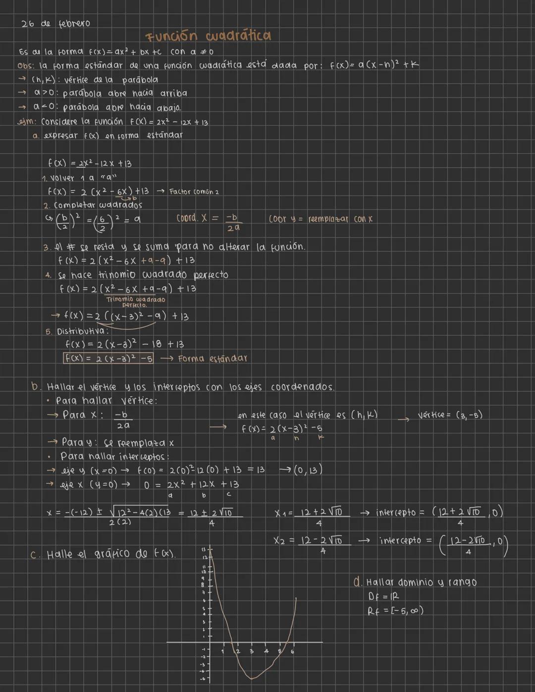 # Función polinómica / polinomial
Sea $n \in \mathbb{N}$, una función polinómica de grado $n$ es de la forma:
$f(x) = a_nx^n + a_{n-1}x^{n-1