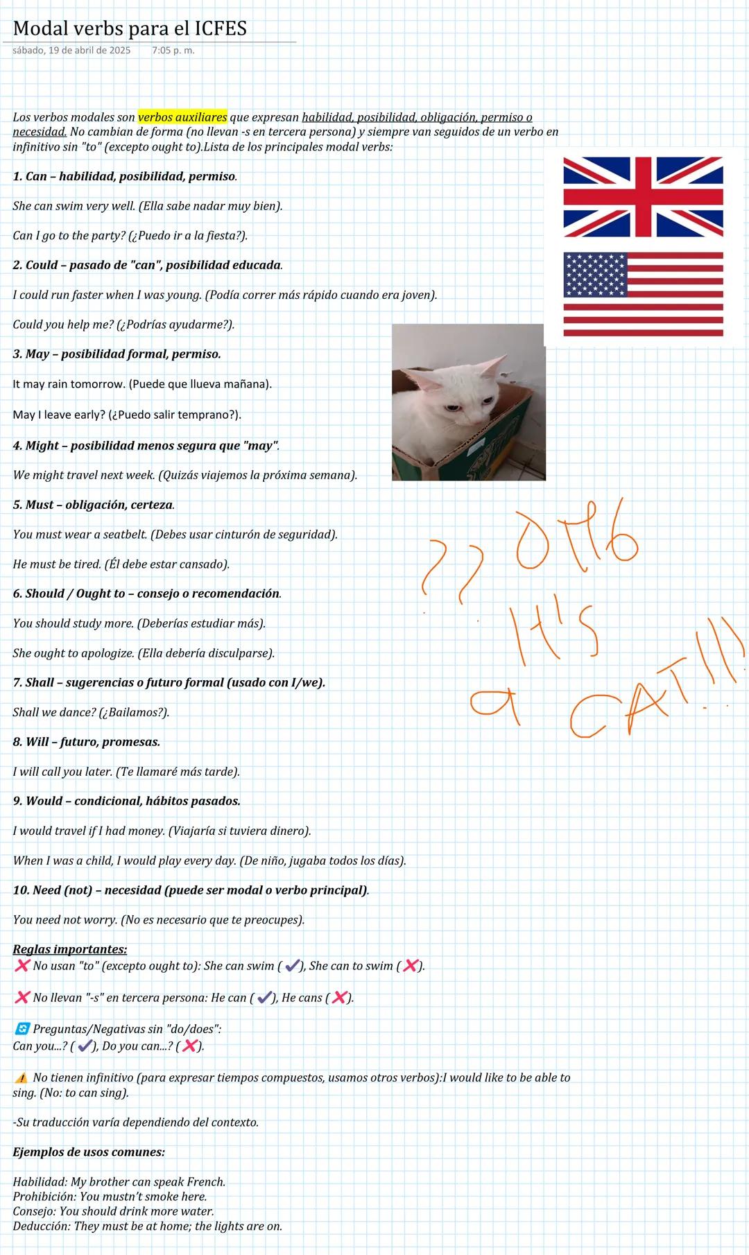 Repaso breve modal verbs