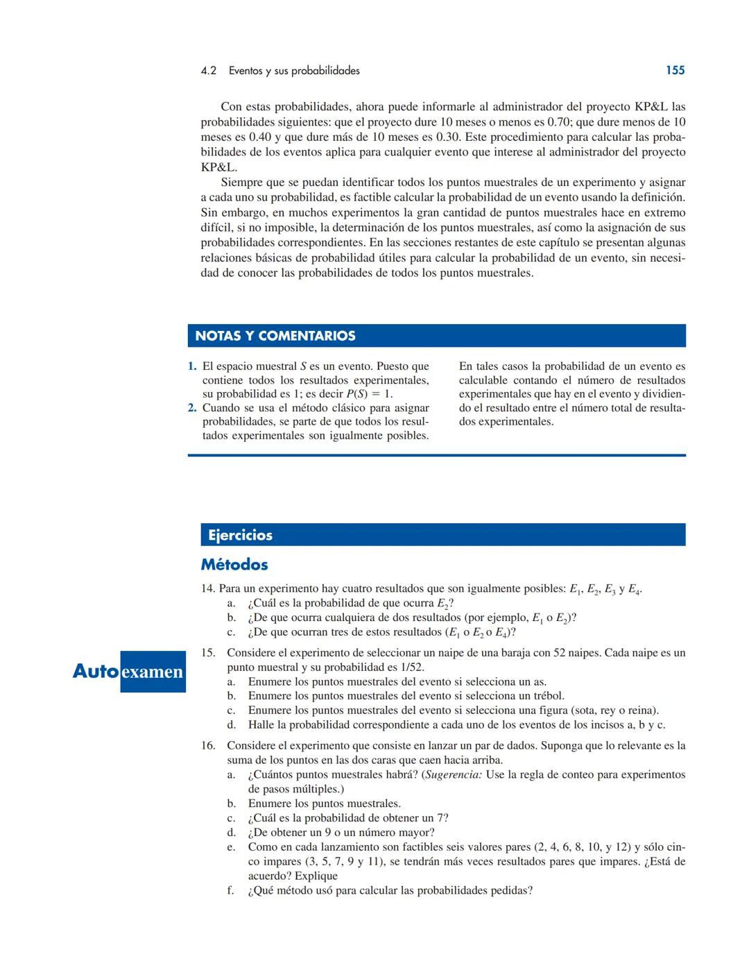# CAPÍTULO 4
Introducción a la probabilidad
CONTENIDO
LA ESTADÍSTICA
EN LA PRÁCTICA:
LA EMPRESA
ROHM AND HASS
4.1 EXPERIMENTOS, REGLAS
DE