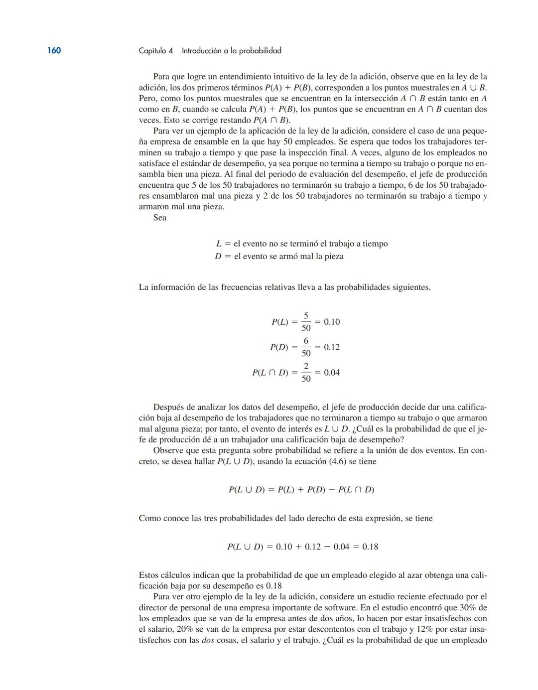 # CAPÍTULO 4
Introducción a la probabilidad
CONTENIDO
LA ESTADÍSTICA
EN LA PRÁCTICA:
LA EMPRESA
ROHM AND HASS
4.1 EXPERIMENTOS, REGLAS
DE