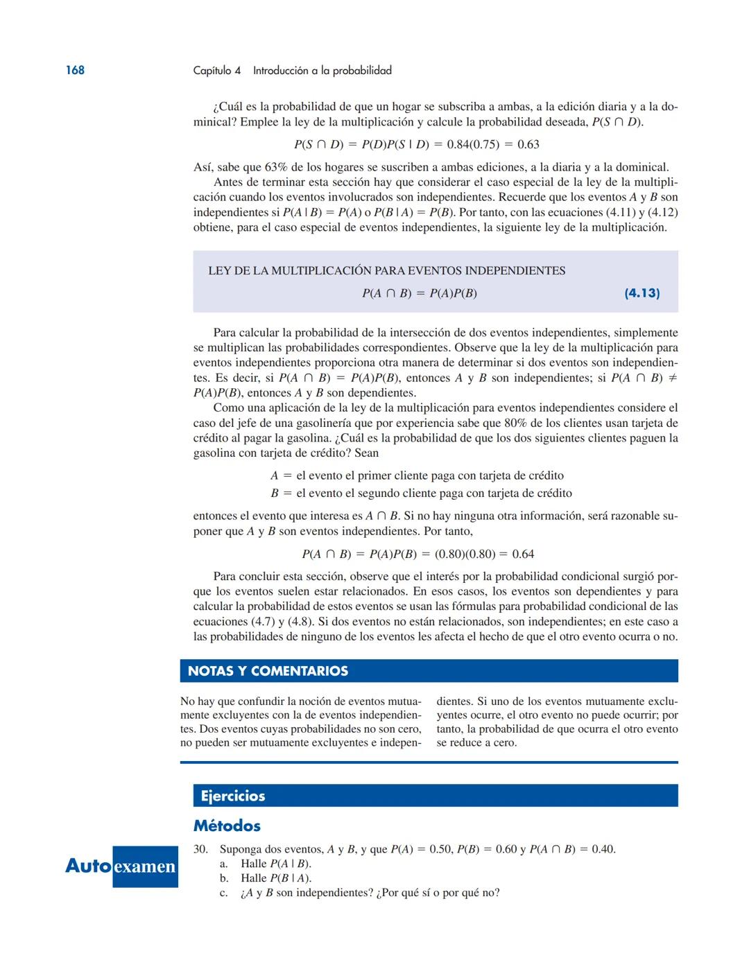 # CAPÍTULO 4
Introducción a la probabilidad
CONTENIDO
LA ESTADÍSTICA
EN LA PRÁCTICA:
LA EMPRESA
ROHM AND HASS
4.1 EXPERIMENTOS, REGLAS
DE