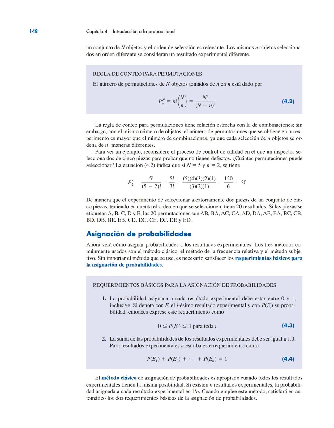 # CAPÍTULO 4
Introducción a la probabilidad
CONTENIDO
LA ESTADÍSTICA
EN LA PRÁCTICA:
LA EMPRESA
ROHM AND HASS
4.1 EXPERIMENTOS, REGLAS
DE
