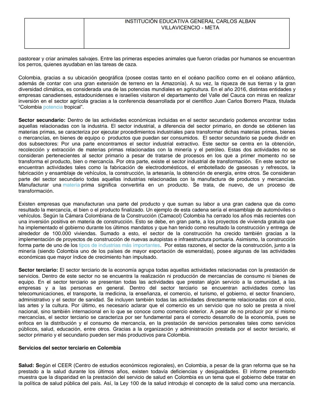 INSTITUCIÓN EDUCATIVA GENERAL CARLOS ALBAN
VILLAVICENCIO - META
| GRADO | AREA | ASIGNATURA | Economia y
|---|---|---|---|
| DECIMO | CIENC