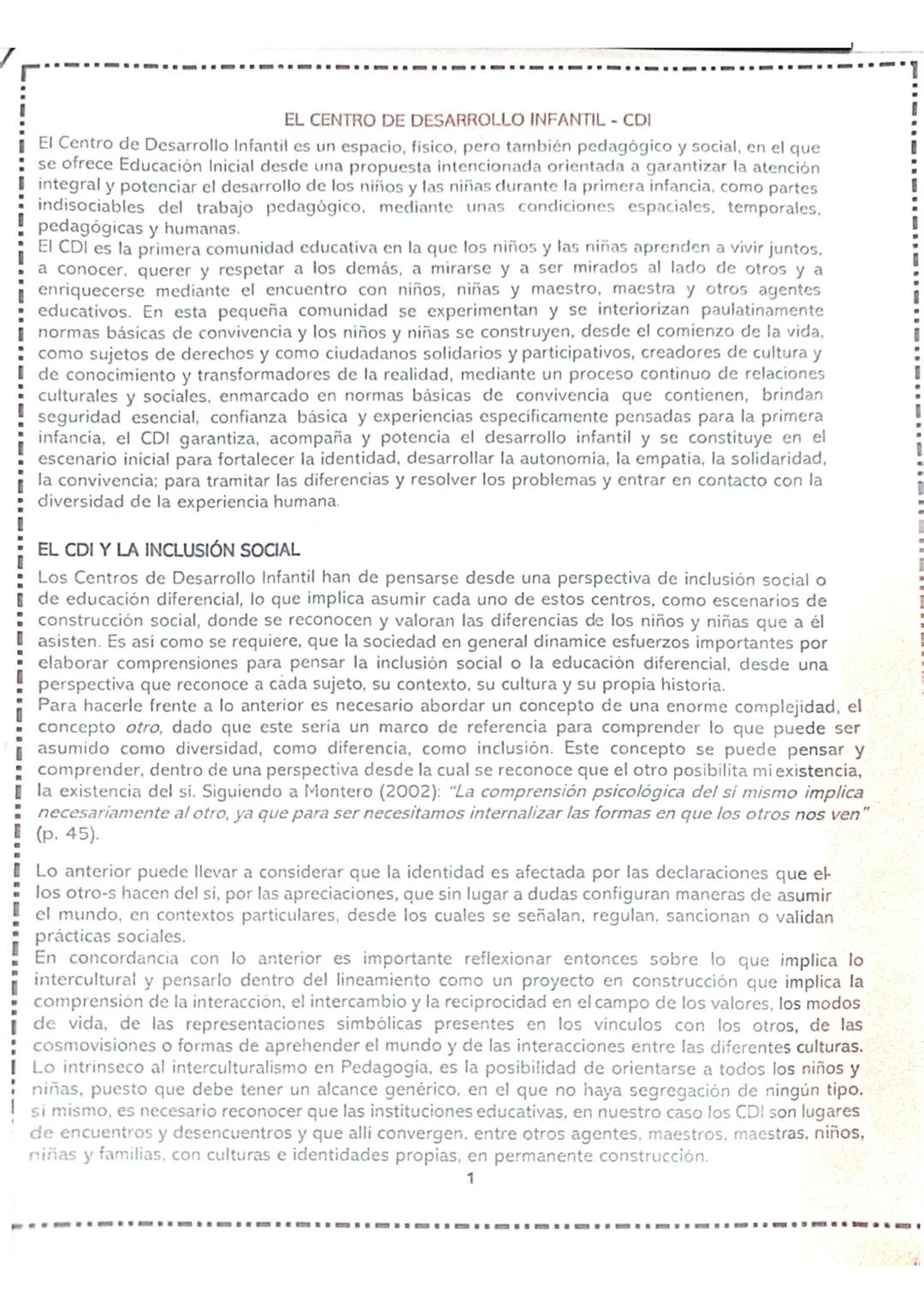 # EL CENTRO DE DESARROLLO INFANTIL - CDI
El Centro de Desarrollo Infantil es un espacio, fisico, pero también pedagógico y social, en el qu