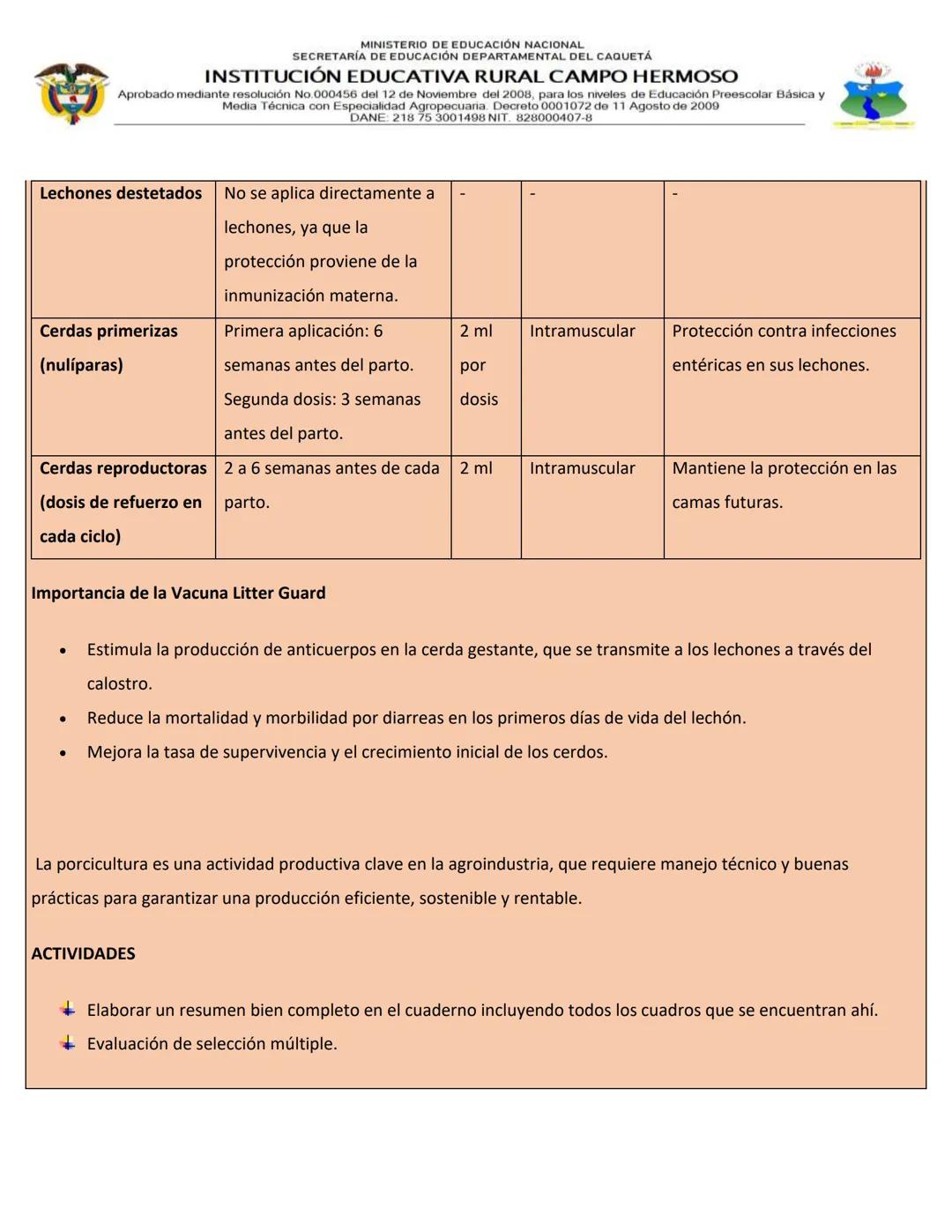 MINISTERIO DE EDUCACIÓN NACIONAL
SECRETARÍA DE EDUCACIÓN DEPARTAMENTAL DEL CAQUETÁ
INSTITUCIÓN EDUCATIVA RURAL CAMPO HERMOSO
Aprobado median