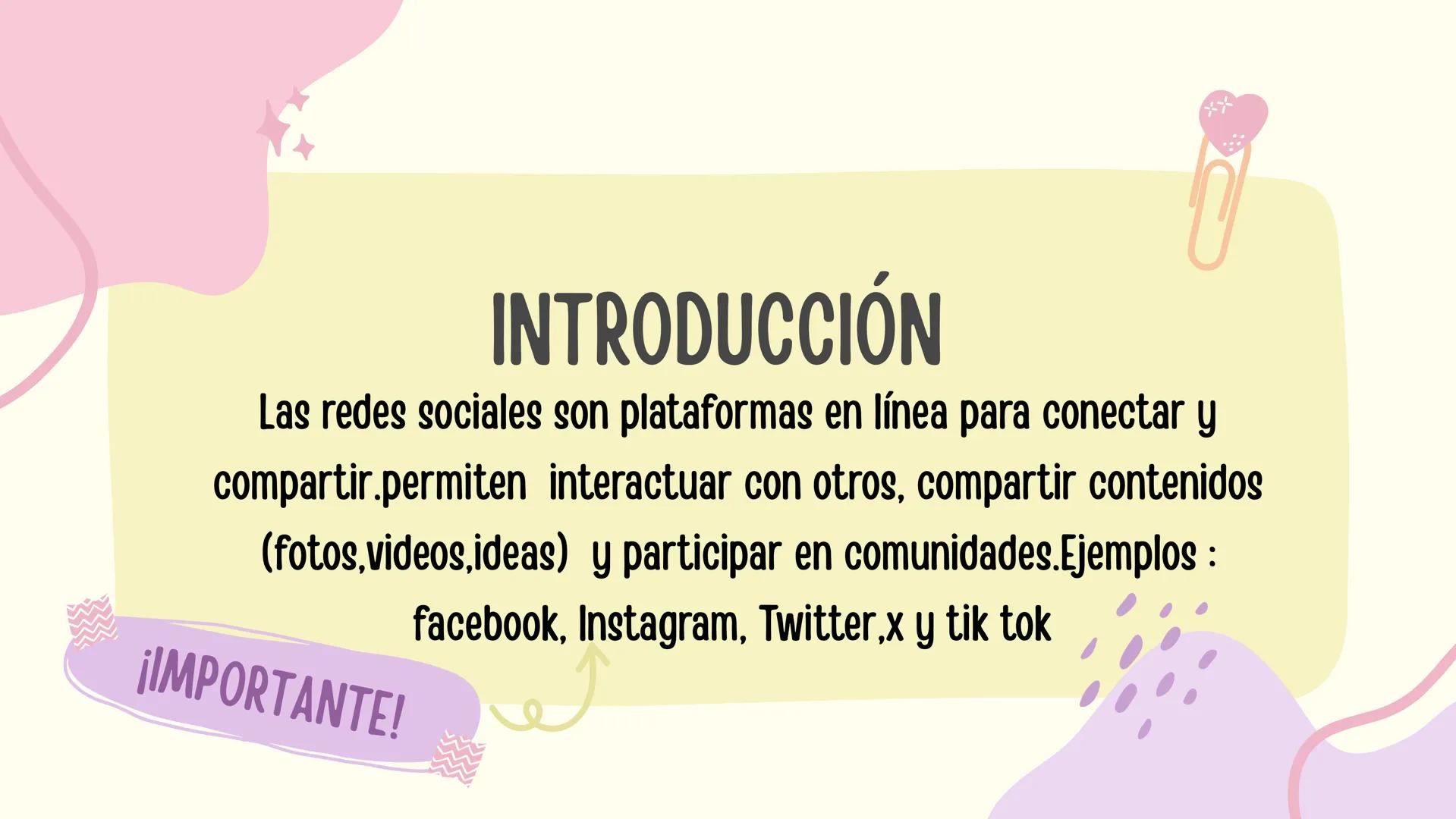 # LAS REDES SOCIALES
Ventajas y desventajas INTRODUCCIÓN
Las redes sociales son plataformas en línea para conectar y
compartir.permiten int
