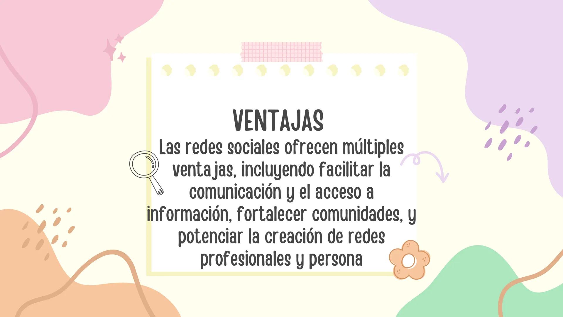 # LAS REDES SOCIALES
Ventajas y desventajas INTRODUCCIÓN
Las redes sociales son plataformas en línea para conectar y
compartir.permiten int