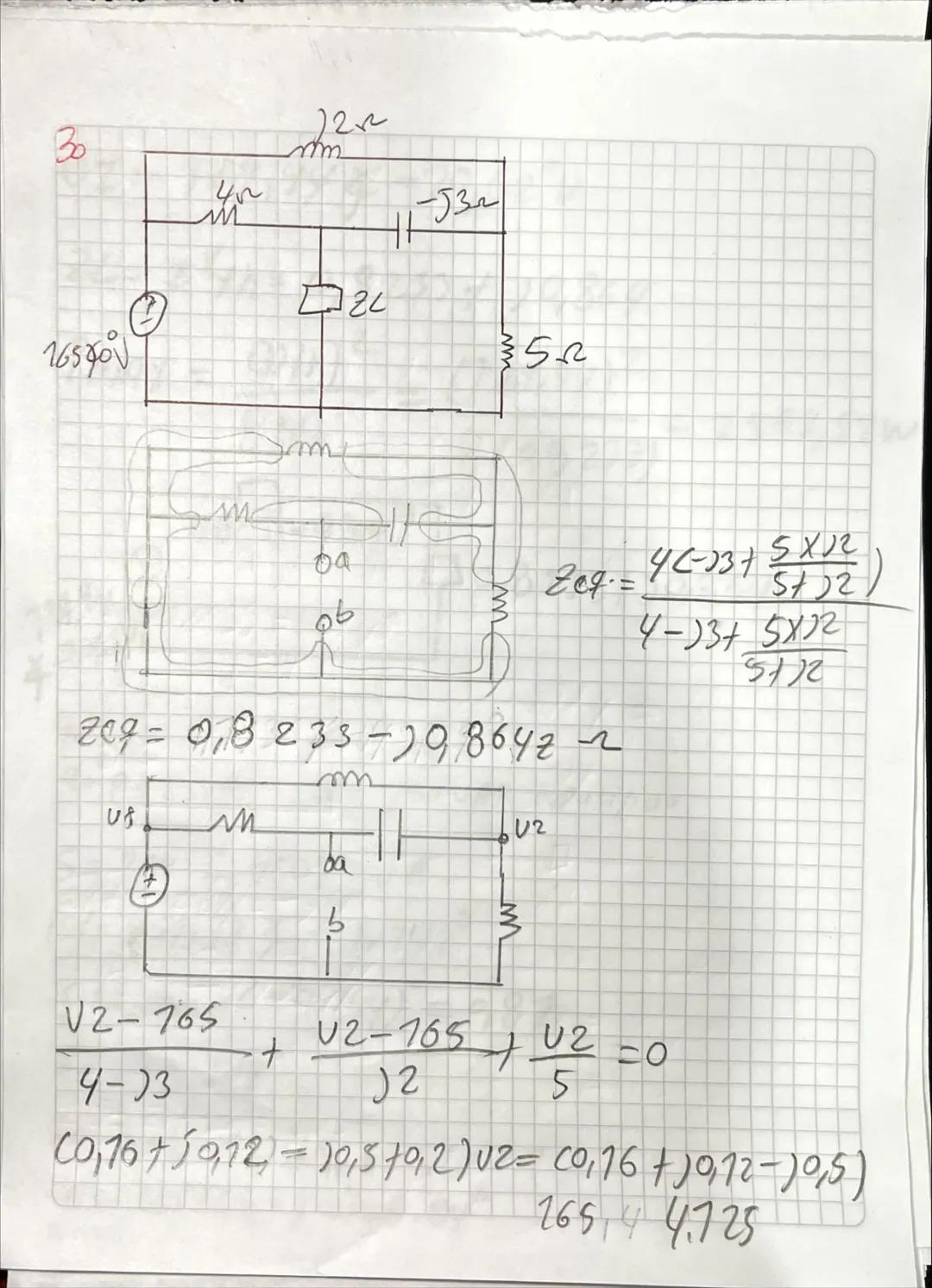 10
80
COS (100
土
20л 400m H
200m H
M
m
m
300MH +
10~
VO
Souf
720 cos(100t+90°) v
temporal
→ Sasorial.
R= 202
B=202
400mH
2=2200(400m) = 40;