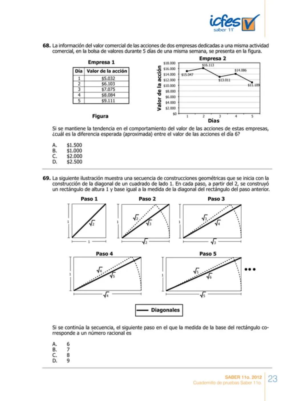 icfes
saber 11°
CUADERNILLO
DE PREGUNTAS
SABER 110. 2012
Cuadernillo de pruebas Saber 110.
Ministerio de
Educación Nacional
República de Col