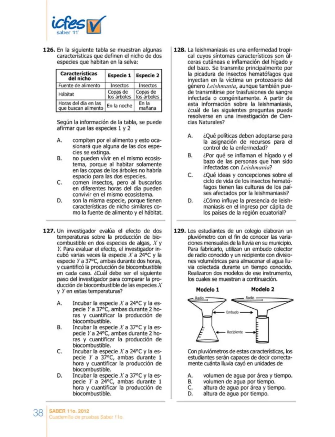icfes
saber 11°
CUADERNILLO
DE PREGUNTAS
SABER 110. 2012
Cuadernillo de pruebas Saber 110.
Ministerio de
Educación Nacional
República de Col