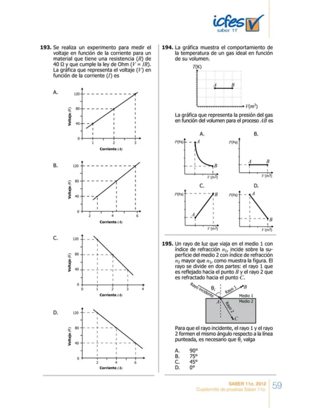 icfes
saber 11°
CUADERNILLO
DE PREGUNTAS
SABER 110. 2012
Cuadernillo de pruebas Saber 110.
Ministerio de
Educación Nacional
República de Col