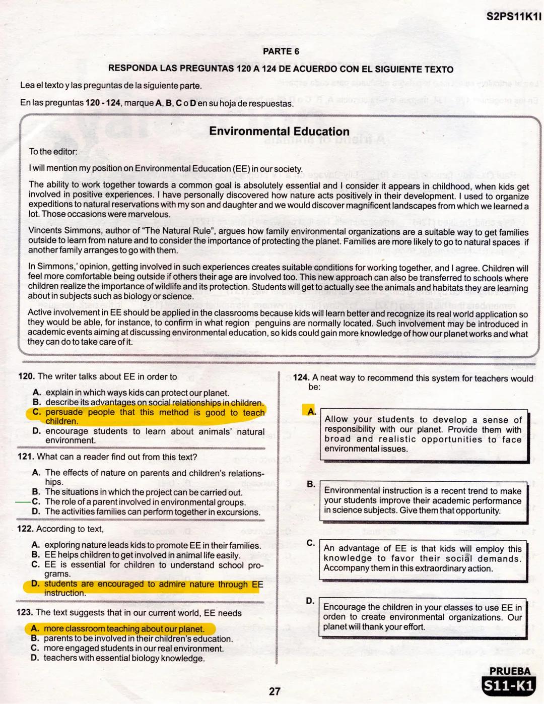 1
La
Evaluación
PRUEBA
S11-K1
Evaluación por Desempeño en Competencias
Segunda sesión
En el siguiente cuadro se muestran las pruebas que con