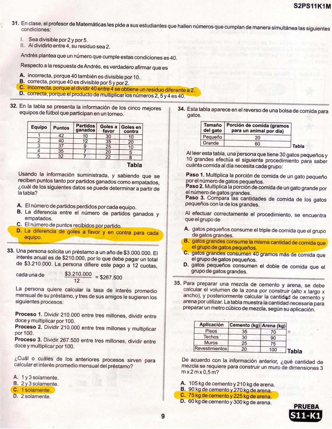 1
La
Evaluación
PRUEBA
S11-K1
Evaluación por Desempeño en Competencias
Segunda sesión
En el siguiente cuadro se muestran las pruebas que con