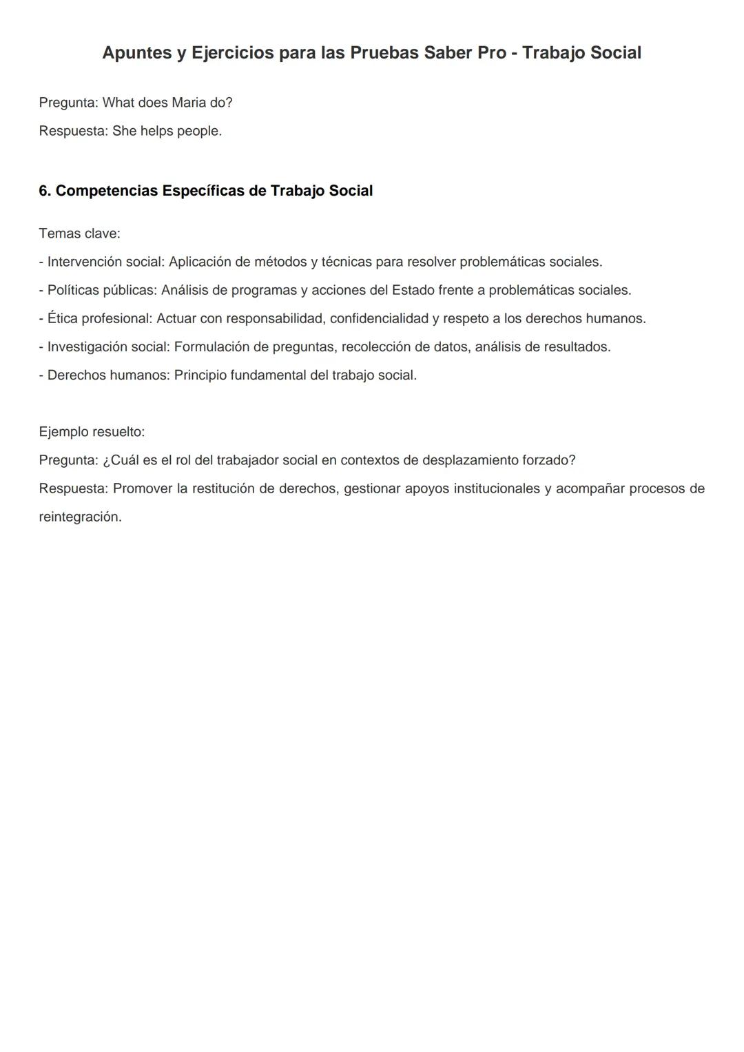 Apuntes y Ejercicios para las Pruebas Saber Pro - Trabajo Social
1. Lectura Crítica
Esta competencia evalúa la capacidad para interpretar, a