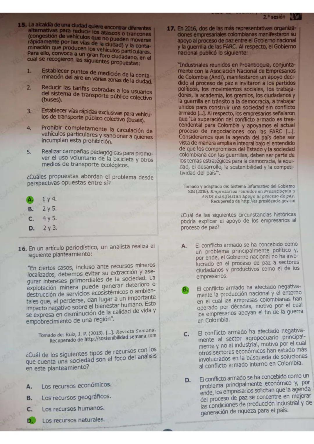 17/35
1553-1012-00418448
Saber 11 - Sociales y Ciudadanas
81. Después de que se decreta un alza en los impuestos en una zona rural, la cual,